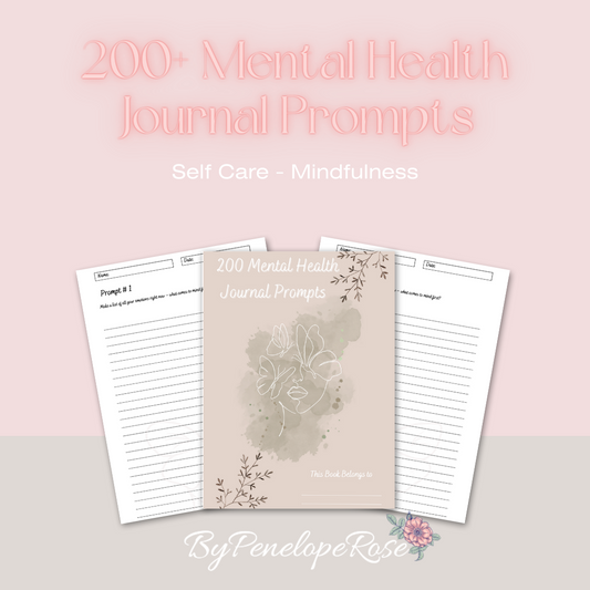 200 Journal Prompts, Life Coach Journal, Self-Discovery Prompts, 365 Day Journal, Self-Discovery, Daily Mental Health Coaching Clients PDF
